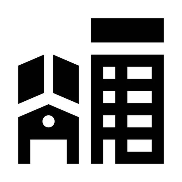 Wohnungen Gebäude Ikone — Stockvektor