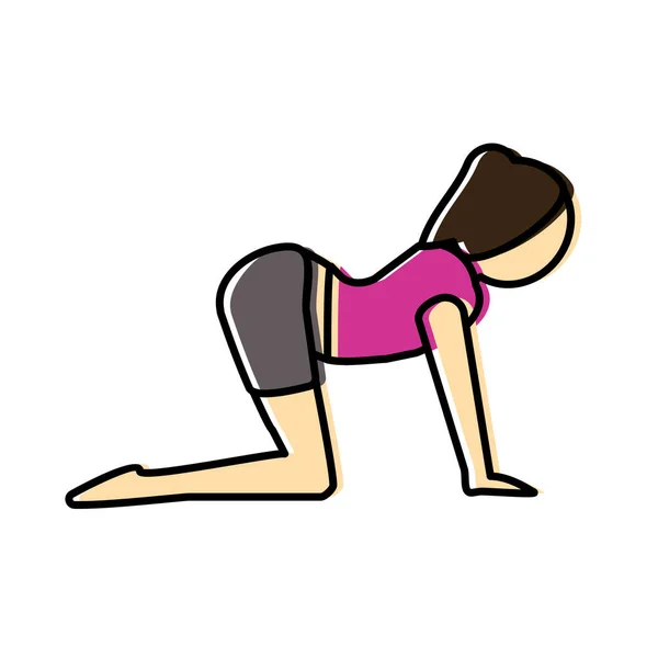 Marjariasana Medition Icon Filled Outline Style — ストックベクタ