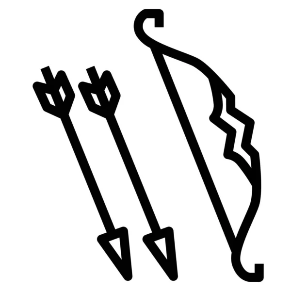 Bogenschütze Ikone Outline Stil — Stockvektor