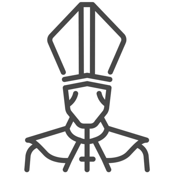 Obispo Católico Ícono Italiano Estilo Esquema — Vector de stock