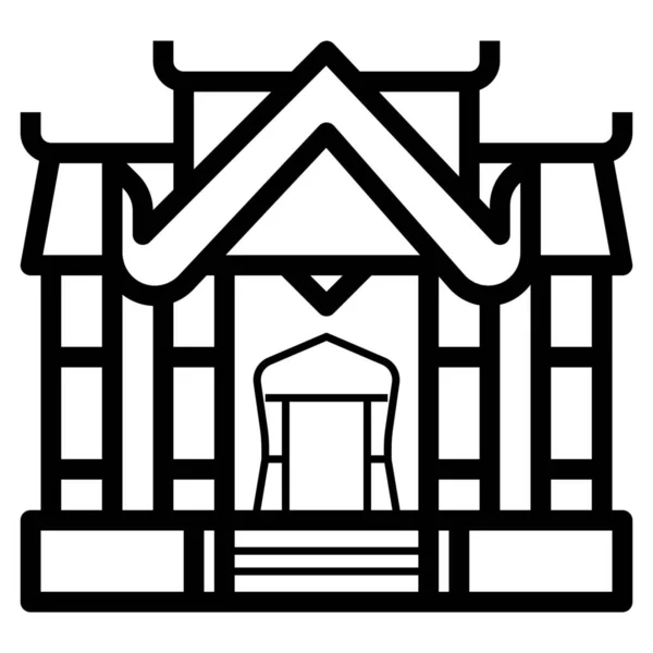 Icône Emblématique Bangagara Budha Dans Style Outline — Image vectorielle