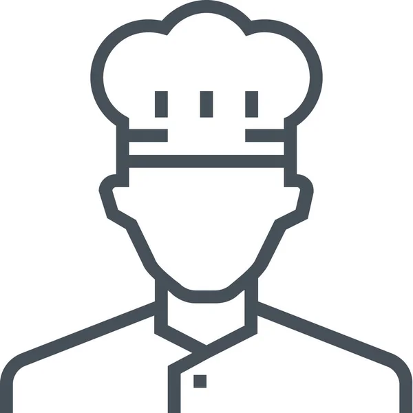 Icône Cuisinière Avatar Dans Style Outline — Image vectorielle