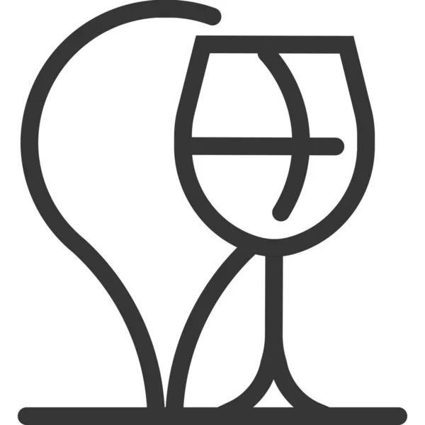 Barra Alcohol Icono Bebida Estilo Del Esquema — Archivo Imágenes Vectoriales