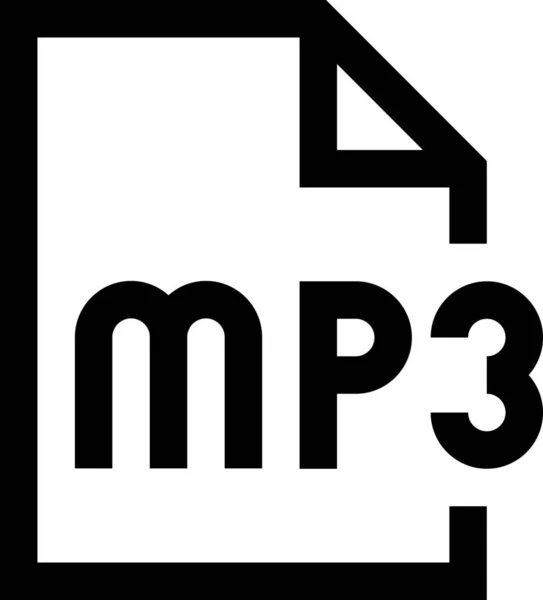 Belge Dosyası Mp3 Simgesi Solid Biçimi — Stok Vektör