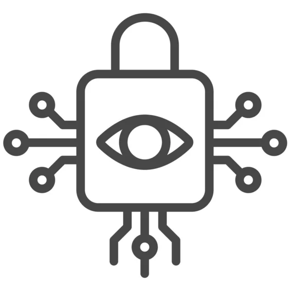 Biometrisches Augenschloss Symbol Outline Stil — Stockvektor