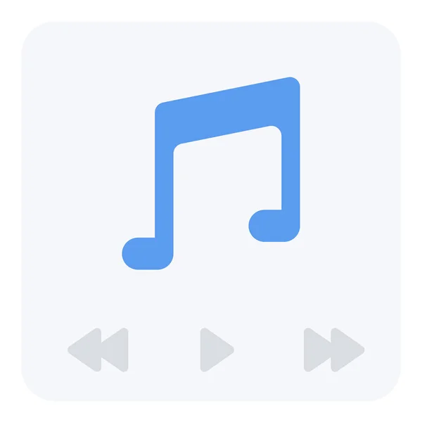 Mostrar Icono Pantalla Música Estilo Plano — Vector de stock