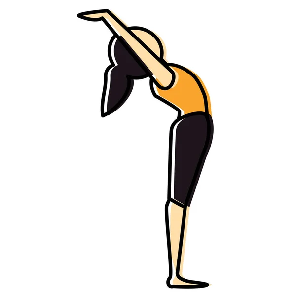 Back Bend Meditation Symbol Stil Ausgefüllter Umrisse — Stockvektor