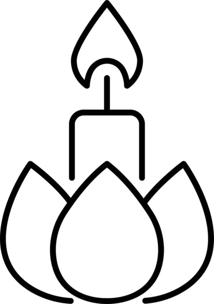 Candle Krathong Lotus Icon — Stock Vector