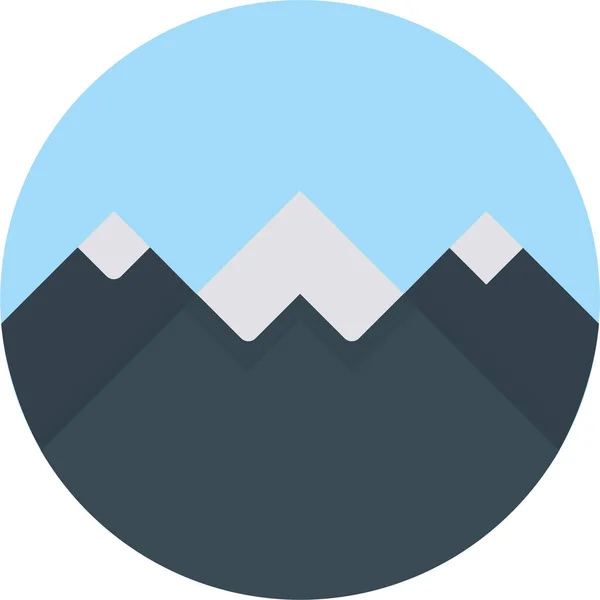 Hills Landscape Mountain Icon Flat Style — Stock Vector