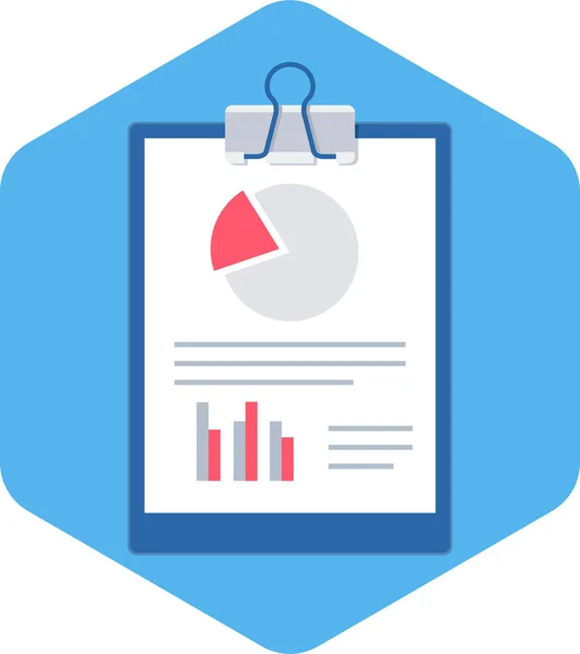 Clipboard Analytics Icona Aziendale Stile Piatto — Vettoriale Stock