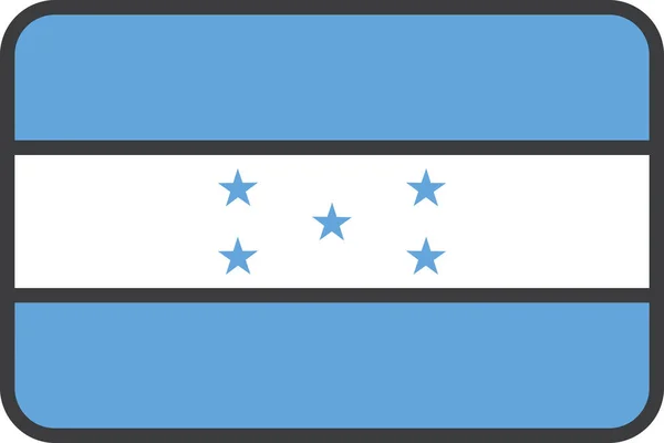 País Bandera Honduras Icono Estilo Contorno Lleno — Vector de stock