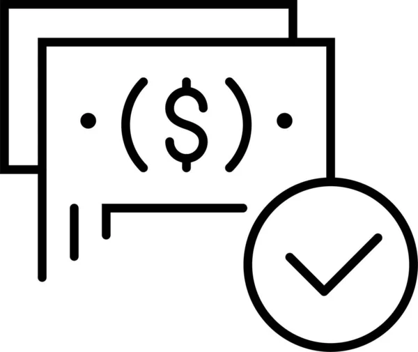 Confirmar Icono Financiación Divisas — Vector de stock