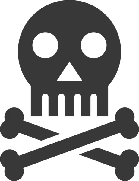 Bone Danger Death Icon Solid Style — Stock Vector