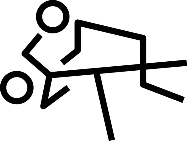 艺术类游戏柔道图标的轮廓风格 — 图库矢量图片
