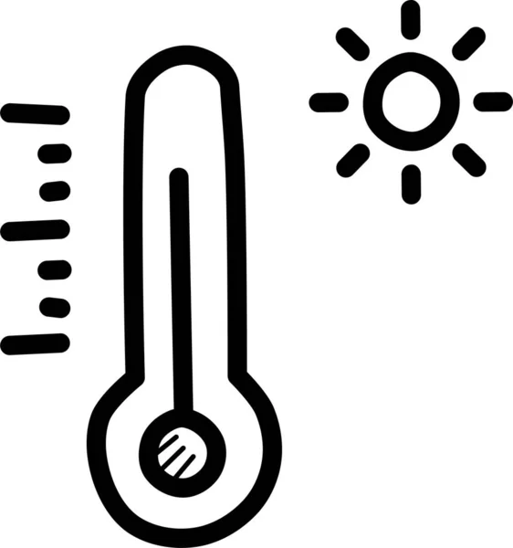 Celsius Fahrenheit Warmte Icoon Handgetekende Stijl — Stockvector