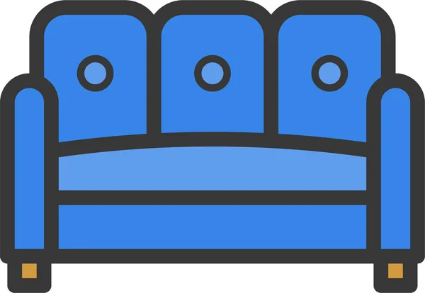 Chaise Confort Canapé Icône Dans Style Contour Rempli — Image vectorielle