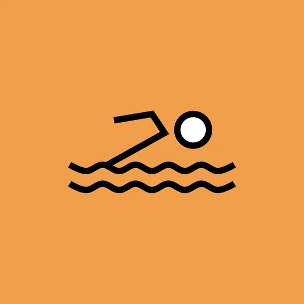 Aquatics Games Olympische Pictogram Grote Lijnen — Stockvector