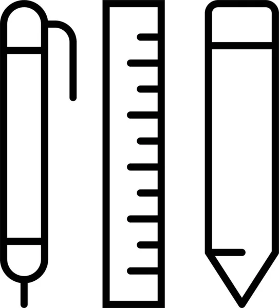 Matemáticas Oficina Pluma Icono — Vector de stock