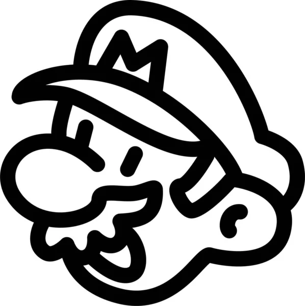 Jeu Mario Nintendo Icône Dans Style Contour — Image vectorielle