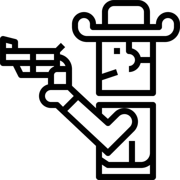 Pistola Vaquera Icono Occidental — Vector de stock