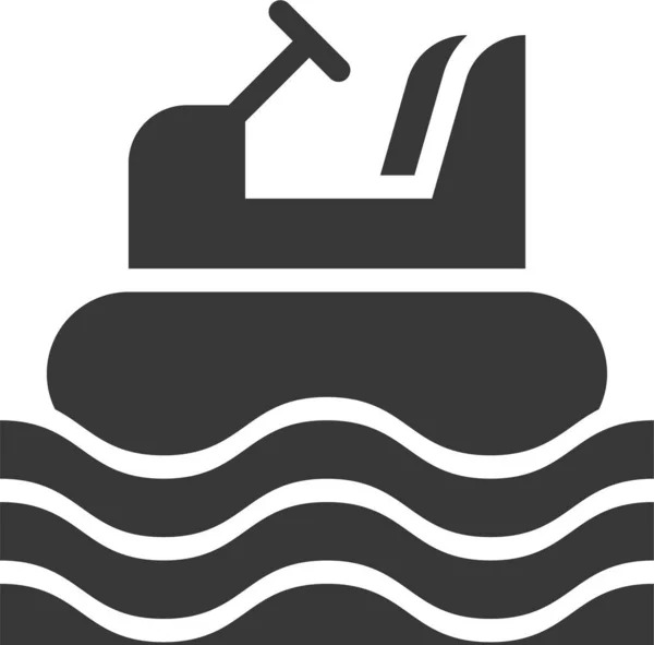 Icono Entretenimiento Barco Diversiones Estilo Sólido — Vector de stock