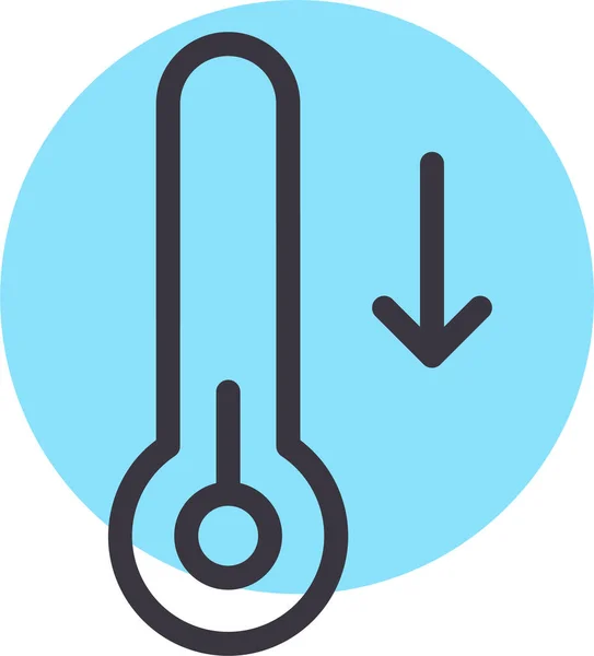 Déclin Froid Diminution Icône Dans Style Contour — Image vectorielle