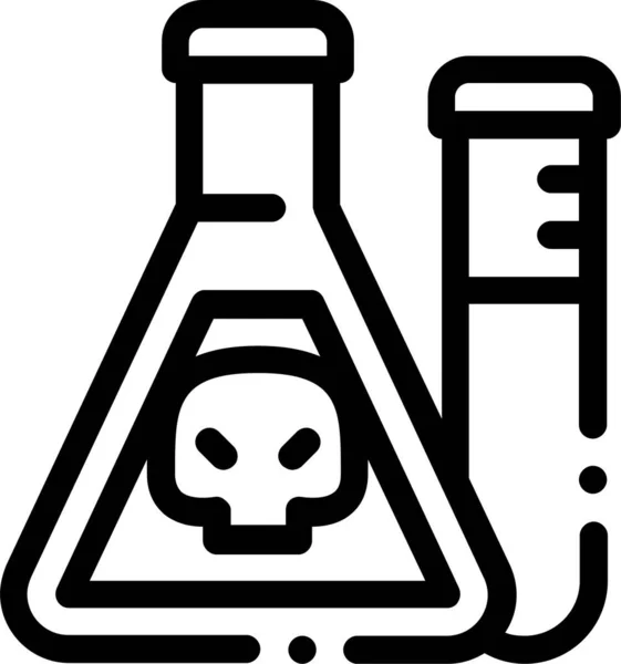 Chemical Flask Liquid Icon Outline Style — Stock Vector