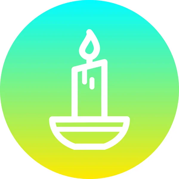 Candle Christmas Glow Icon Badge Style — Stock Vector