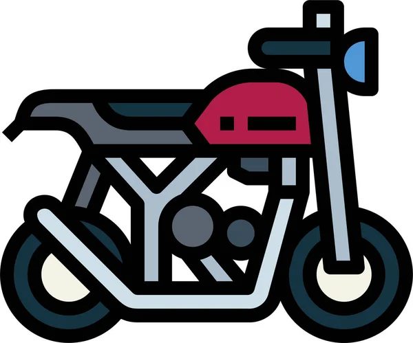 Cruiser Motorfiets Motorfiets Pictogram — Stockvector