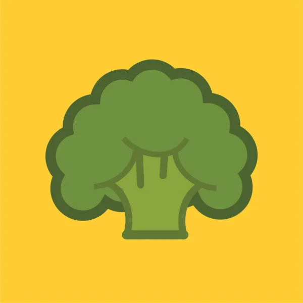 Brokkoli Essen Frische Ikone Flachen Stil — Stockvektor