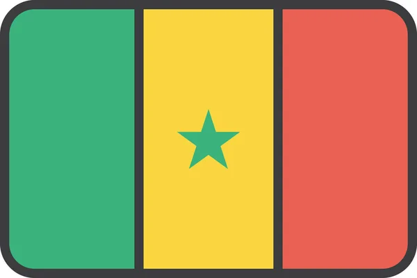 Icône Drapeau Pays Africain Dans Style Contour Rempli — Image vectorielle
