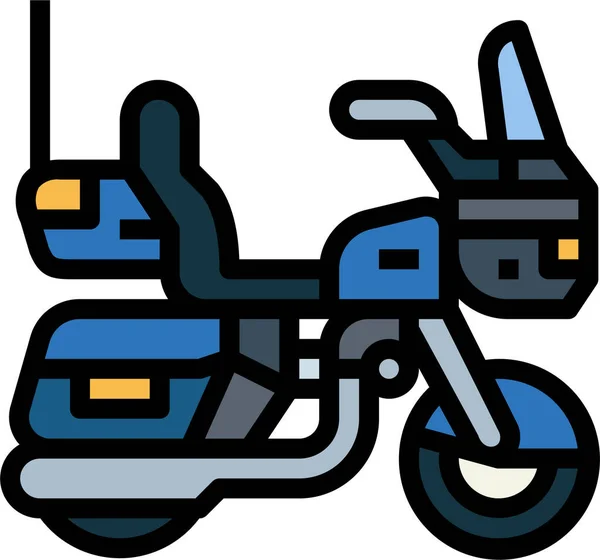 Harley Motobike Motorfiets Pictogram — Stockvector