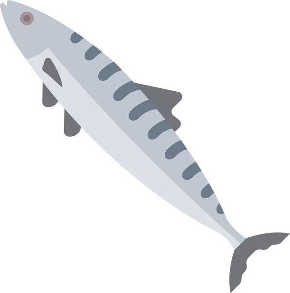 フラットスタイルの動物性食品海洋アイコン — ストックベクタ