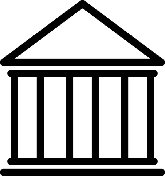 Ikona Panství Banky Stylu Osnovy — Stockový vektor