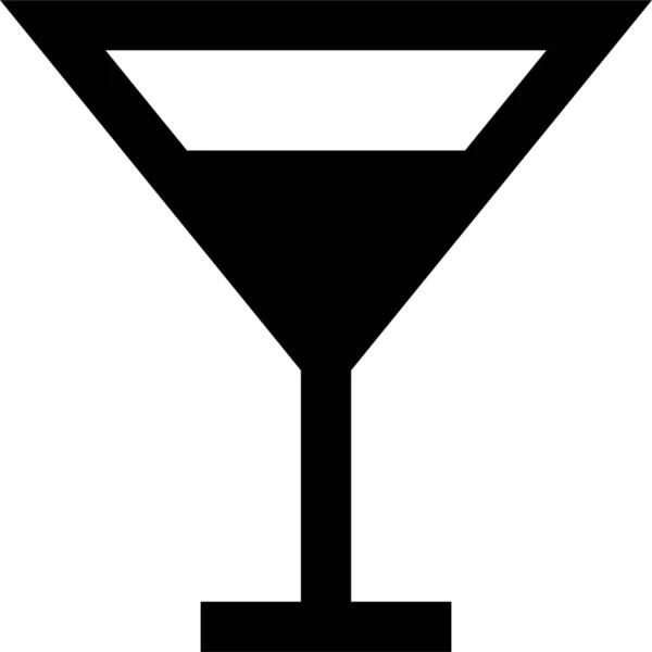 Γυάλινη Cocktail Ημερομηνία Εικονίδιο Στερεά Στυλ — Διανυσματικό Αρχείο