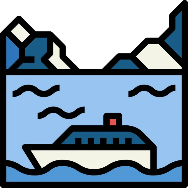 ボートクルーズ氷のアイコン — ストックベクタ