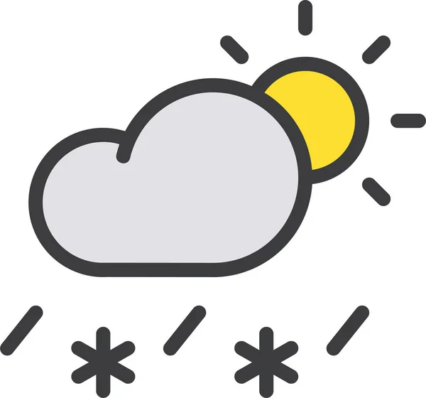 Icona Delle Previsioni Diurne Cloud Stile Contorno Pieno — Vettoriale Stock