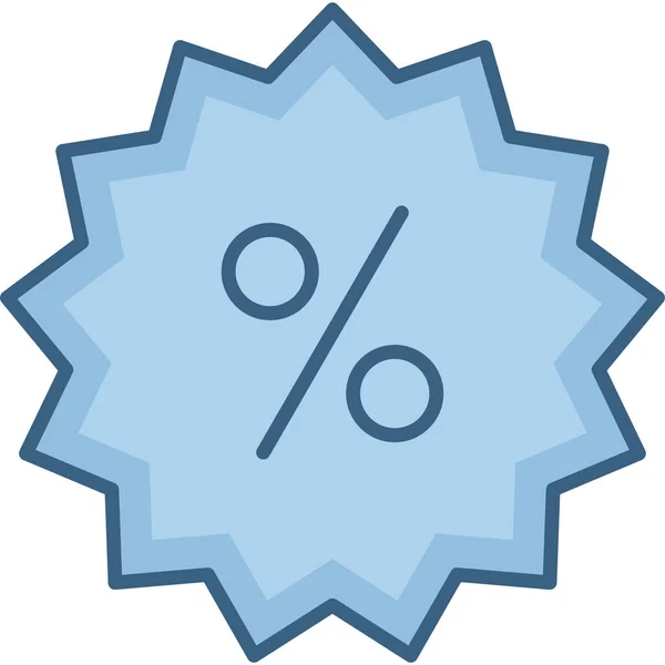Korting Percentage Label Pictogram Gevulde Outline Stijl — Stockvector