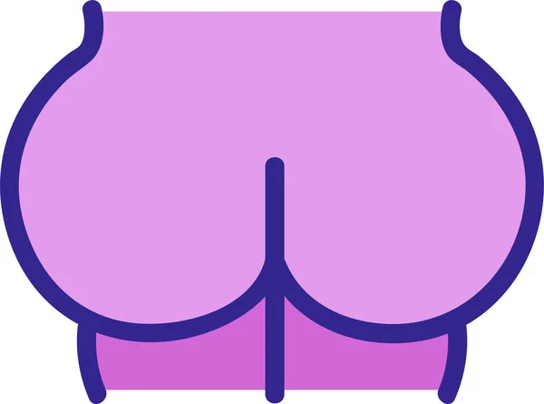 Bare Body Butt Icon — ストックベクタ