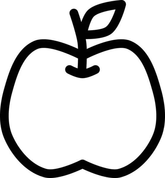 Elma Meyveli Şükran Günü Simgesi Ana Hatlarıyla — Stok Vektör