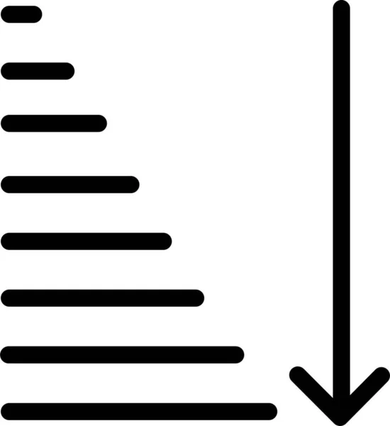 Rosnąca Ikona Sortowania Numeru Funkcji Excel Konturze — Wektor stockowy