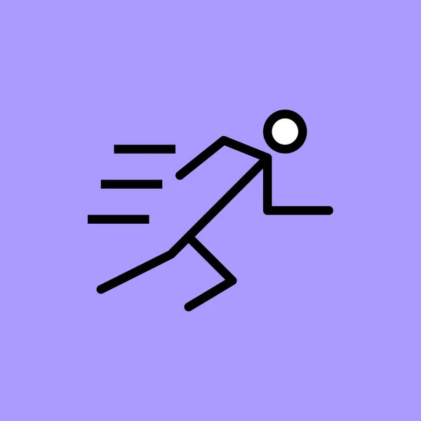 Leichtathletik Marathon Ikone Flachen Stil — Stockvektor