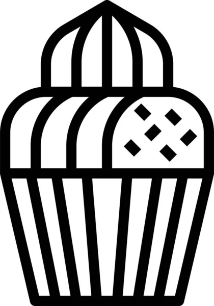 Bakery Cake Cup Icon Outline Style — Stock Vector