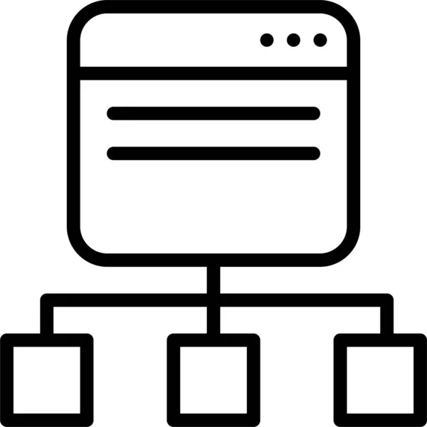 Document Organigramme Hiérarchie Icône Dans Style Contour — Image vectorielle