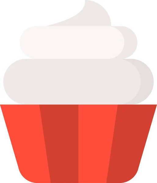 Cupcake Dessert Food Ikone Flachen Stil — Stockvektor