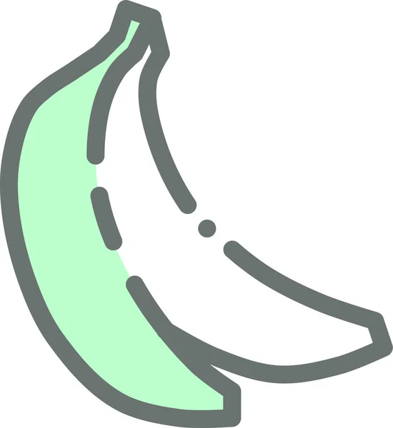 Plátano Fruta Saludable Icono Estilo Dibujado Mano — Vector de stock