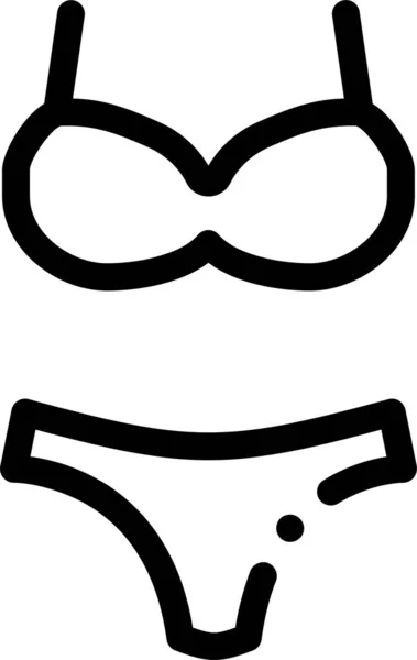 Soutien Gorge Lingerie Culotte Icône — Image vectorielle