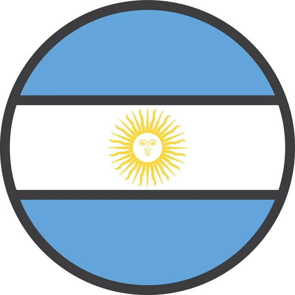 Argentina Argentinian Country Icon Full Outline Style — 스톡 벡터