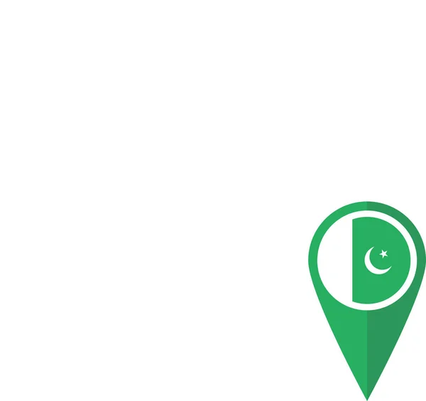 Flagge Karte Pakistan Symbol Flachen Stil — Stockvektor