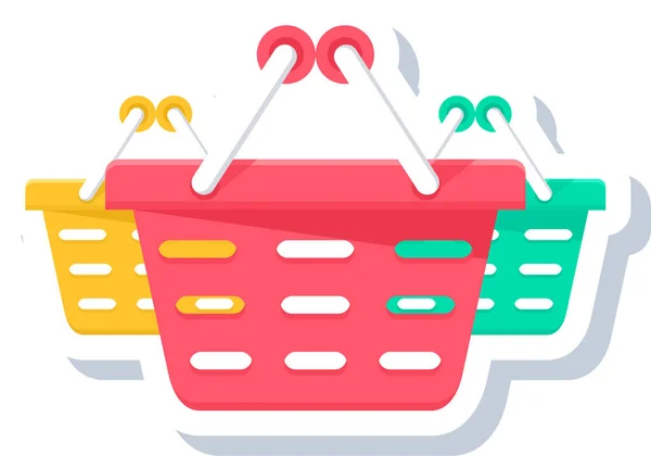 Basket Baskets Buy Icon Flat Style — Stock Vector